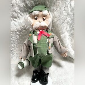 GERMAN DOLL CLOTH OLD MAN WITH A BEER MUG 14.5" TALL